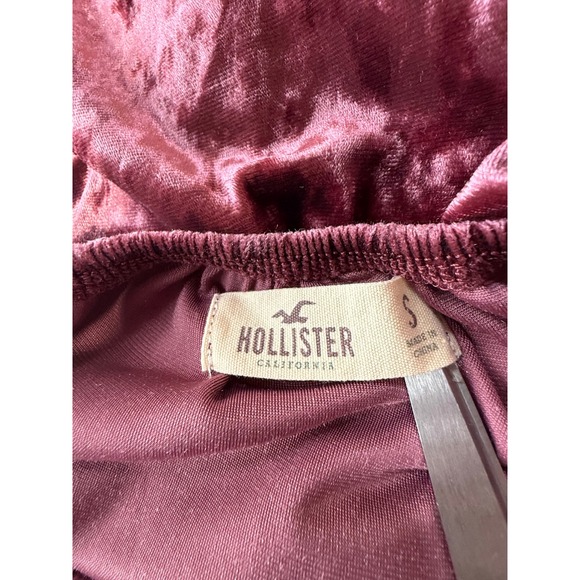 Hollister Crushed Velvet Off The Shoulder 3/4 Sleeve Crop Top Whimsigoth SzS Y2K - Picture 4 of 8